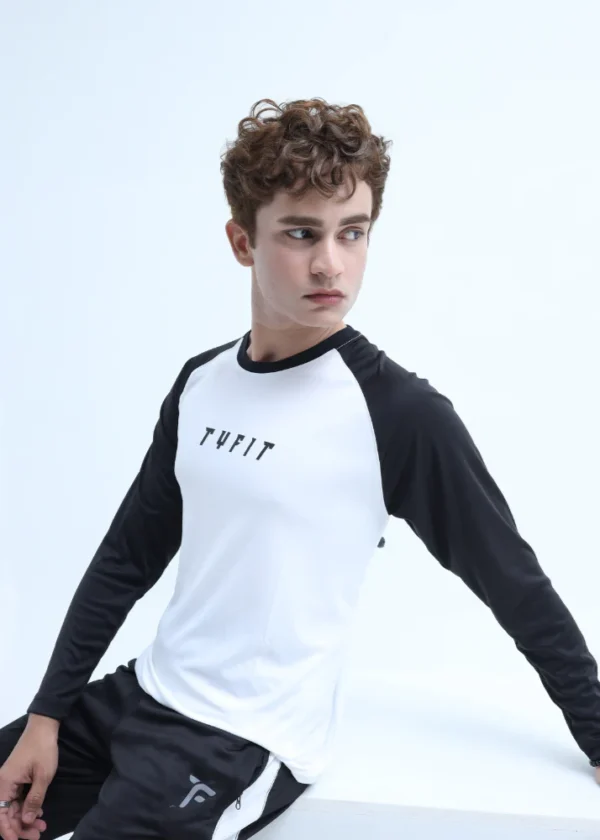 Exclusive Full Sleeve Plain Track Suit - White and Black Combo | Tyfit - Image 2