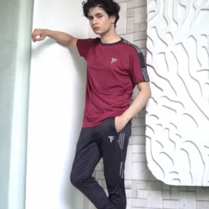 Men Urban Universe half sleeve Track suit in Burgundy | Tyfit