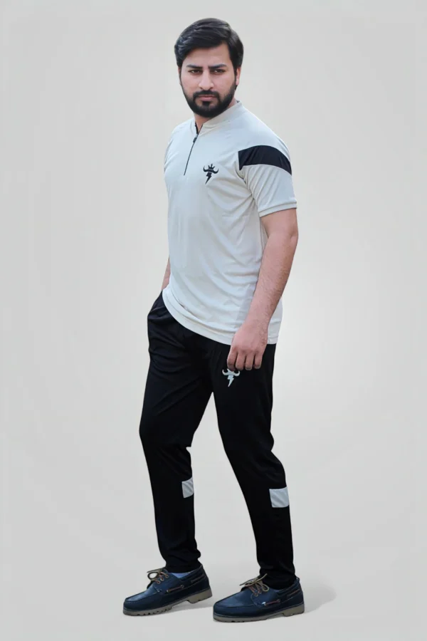 Athleisure Dryfit Tracksuit- Milky/Balck - Image 3
